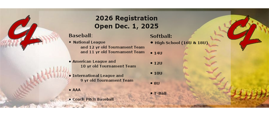 2026 Registration Opens December 1st, 2025